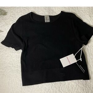 ONESTEPUP Vintage Black Spandex Sweater Crop Top‎ L/XL Junior NWT